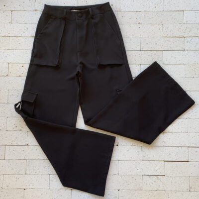 CALÇA CARGO PANTALONA ALFAIATARIA LUXO PRETA