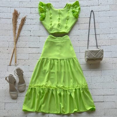 CONJUNTO CROPPED E SAIA MIDI