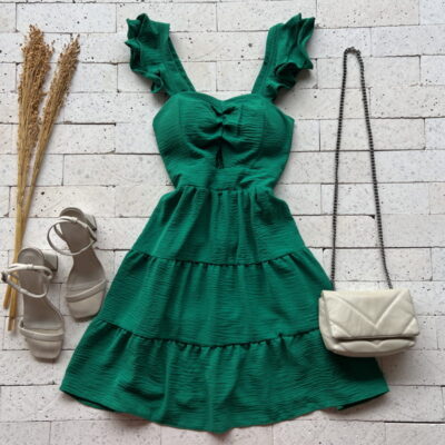 VESTIDO CURTO COM ABERTURA