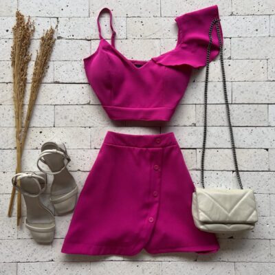 CONJUNTO CROPPED MANGA BABADOS