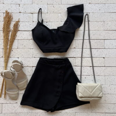 CONJUNTO CROPPED MANGA BABADOS