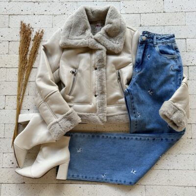 JAQUETA DE COURO SINTÉTICO