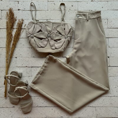 CONJUNTO CROPPED FLORES