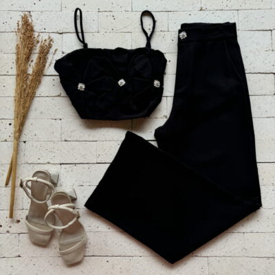 CONJUNTO CROPPED FLORES