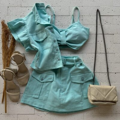 CONJUNTO LINHO PREMIUM 3 PEÇAS AZUL