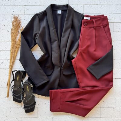 BLAZER ALFAIATARIA ABERTO BÁSIC PRETO