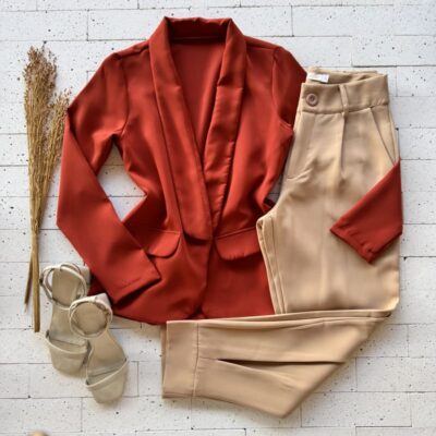 BLAZER ALFAIATARIA ABERTO BÁSIC TELHA