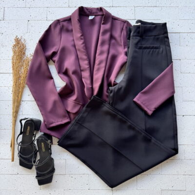 BLAZER ALFAIATARIA ABERTO BÁSIC VINHO