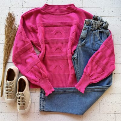 BLUSA TRICO COM PONTO DETALHADO PINK