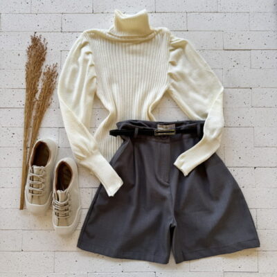 BLUSA TRICO MODAL PRINCESA GOLA ALTA LUXO OFF