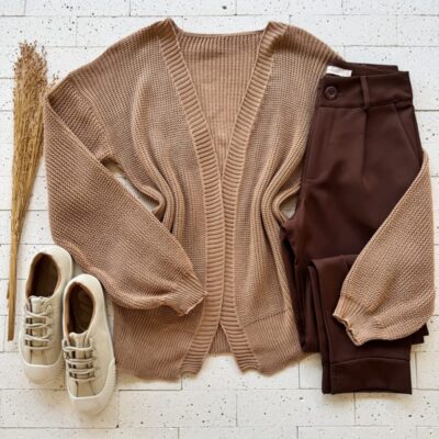 CARDIGAN TRICO ALONGADO NUDE 2.0