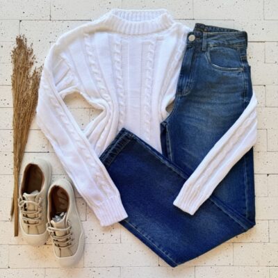 CROPPED TRICO ALONGADO TRAMA CORDAS OFF