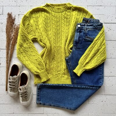 BLUSA TRICO TRAMA FOLHAS