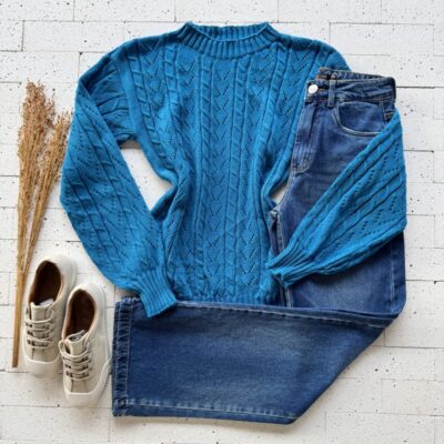 BLUSA TRICO TRAMA FOLHAS