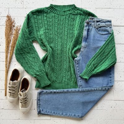 BLUSA TRICO TRAMA FOLHAS