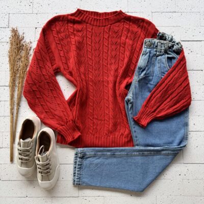 BLUSA TRICO TRAMA FOLHAS