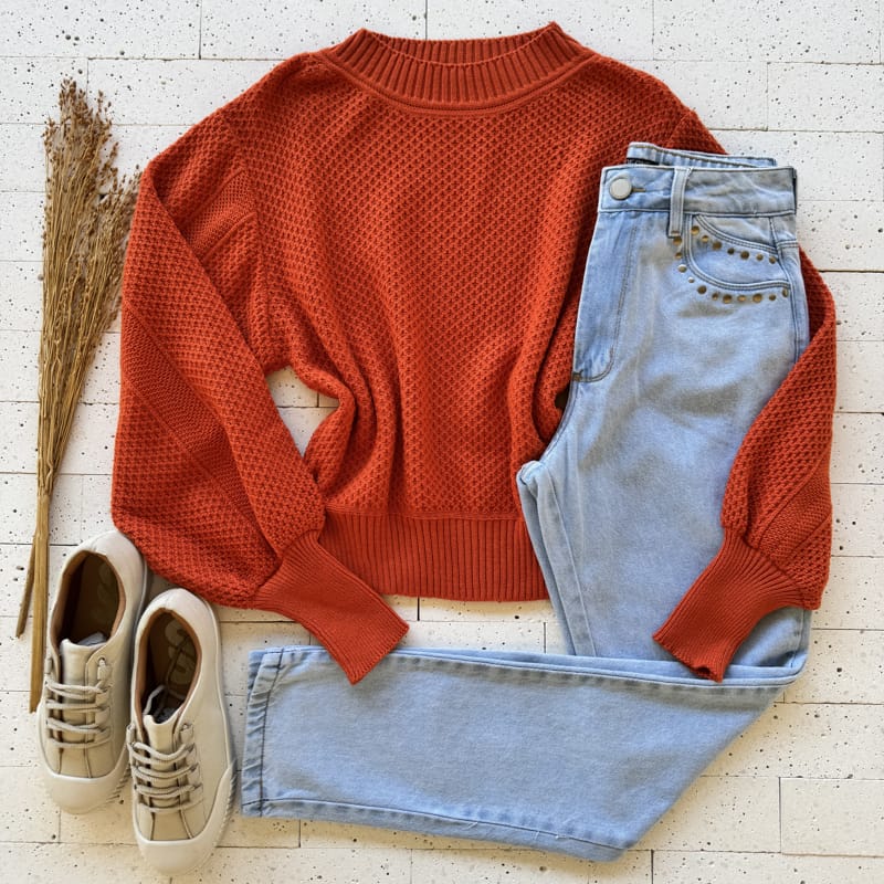 CROPPED TRICO ALONGADO MANGA OVERSIZED LARANJA CROPPED TRICO ALONGADO MANGA OVERSIZED LARANJA