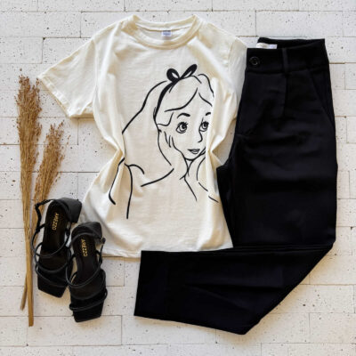 T-SHIRT ALGODÃO ESTAMPA ALICE OFF