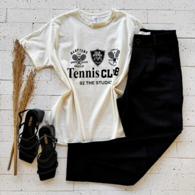 T-SHIRT ALGODÃO ESTAMPA TENNIS CLUB OFF