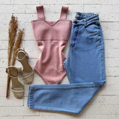 BODY MODAL ALÇA LARGA E DETALHE BUSTO ROSÊ