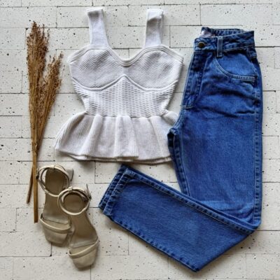 CROPPED REGATA MODAL PEPLUM DETALHADO OFF