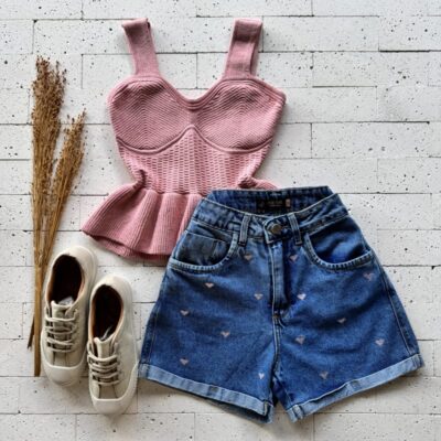 CROPPED REGATA MODAL PEPLUM DETALHADO ROSÊ