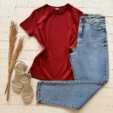 T-SHIRT ALGODÃO BÁSIC MARSALA