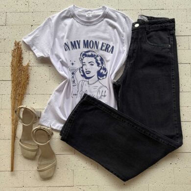 T-SHIRT ALGODÃO ESTAMPA IN MY MON ERA OFF