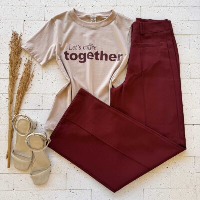 T-SHIRT ALGODÃO ESTAMPA LET'S COFFEE TOGETHER OFF