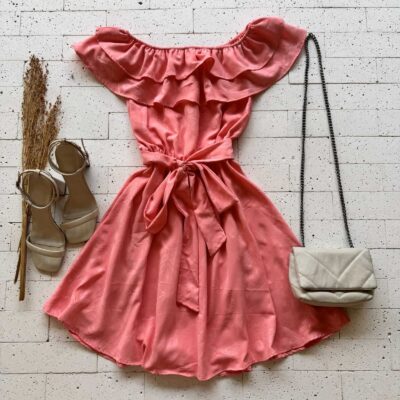 Dondoca_com_br Vestido Ciganinha Detalhado Com Amarracao Fixa Laranja