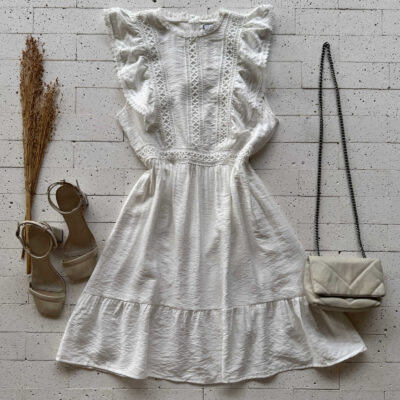 Dondoca_com_br Vestido Detalhe Babados E Gripier Frontal Off