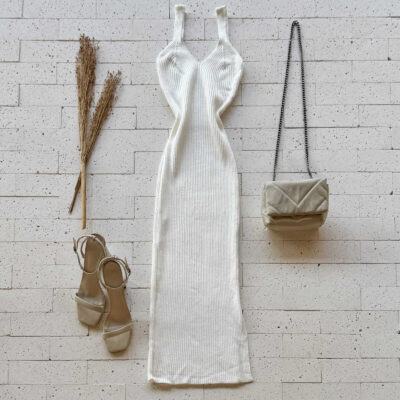 Dondoca_com_br Vestido Modal Canelado Com Alcinha Off