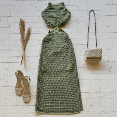 Dondoca_com_br Vestido Trico Midi Detalhado Com Abertura Na Cintura Verde Oliva 2