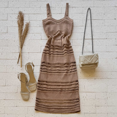 Dondoca_com_br Vestido Trico Midi Detalhado Nude