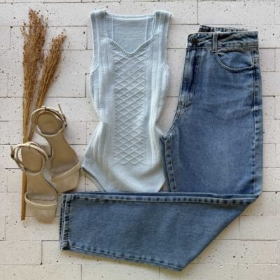 BODY MODAL DECOTE PRINCESA DETALHE TRAMA FRONTAL AZUL CLARO