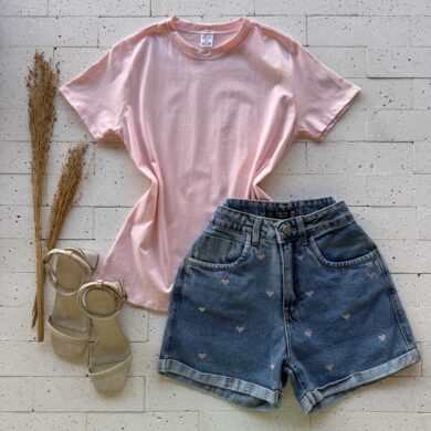 T-SHIRT ALGODÃO BÁSIC ROSA