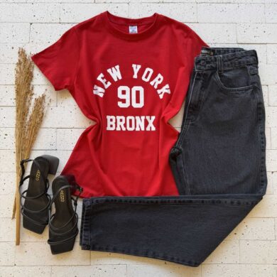 Dondoca_com_br T Shirt Algodao Estampa New York Bronx Vermelho