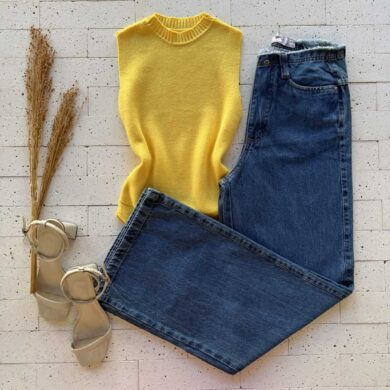 Dondoca_com_br Body Modal Leve Basic Amarelo