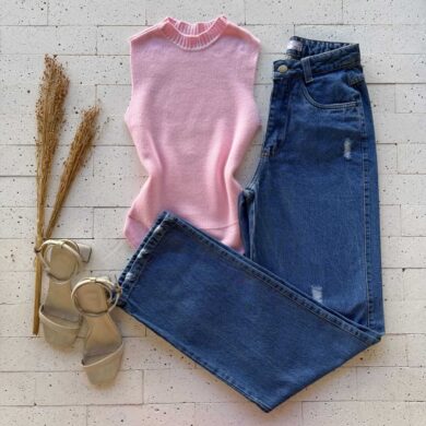 Dondoca_com_br Body Modal Leve Basic Rosa