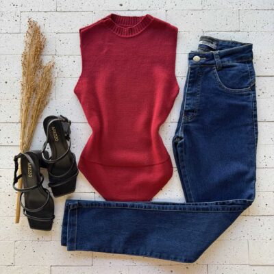 Dondoca_com_br Body Modal Leve Basic Vermelho