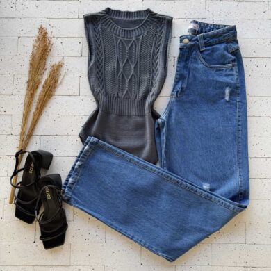 Dondoca_com_br Body Modal Leve Trama Frontal Petroleo