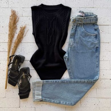 Dondoca_com_br Body Modal Leve Trama Frontal Preto