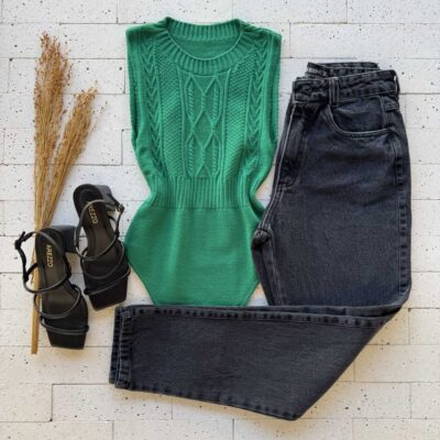 Dondoca_com_br Body Modal Leve Trama Frontal Verde