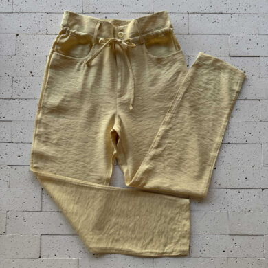 Dondoca_com_br Calca Slim Marrant Detalhe Cordao Embutido Amarelo