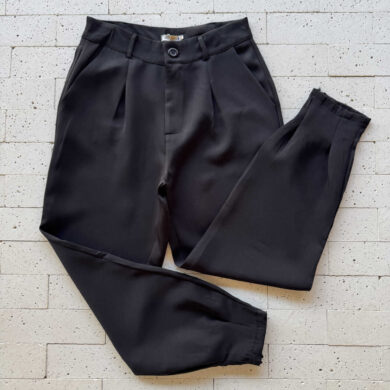 Dondoca_com_br Calca Social Cenoura Com Ziper Na Barra Preta