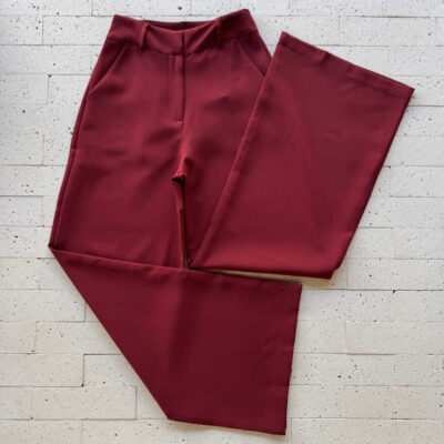 Dondoca_com_br Calca Social Pantalona Lisa Marsala