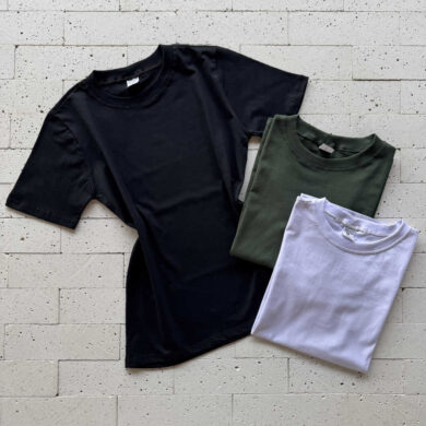 Kit Camiseta Feminina Premium - 3 Peças - Preta, Off e Verde Oliva