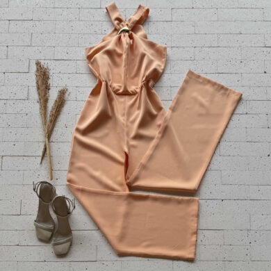 Dondoca_com_br Macacao Alfaiataria Pantalona Detalhe Fivela Gota Rosa