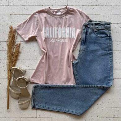 Dondoca_com_br T Shirt Algodao Estampa California Los Angeles Rose