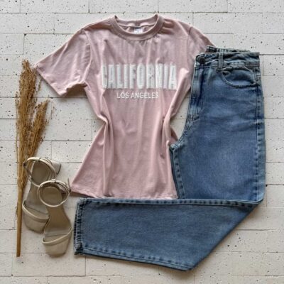 Dondoca_com_br T Shirt Algodao Estampa California Los Angeles Rose